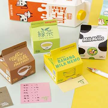 TUKE Creative Kawaii Korean Milk Box N times Memo Note Pad Message Paper Marker Tab Notepads School Office Stationery