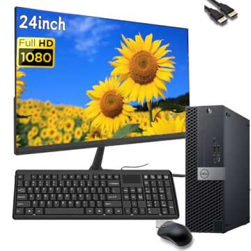 Dell OptiPlex 7050 SFF Mega PC Bundle with 24" Monitor