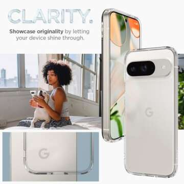 Spigen Ultra Hybrid Designed for Pixel 9 Case/Pixel 9 Pro Case (2024) [Anti-Yellowing], [Military-Grade Protection] - Crystal Clear