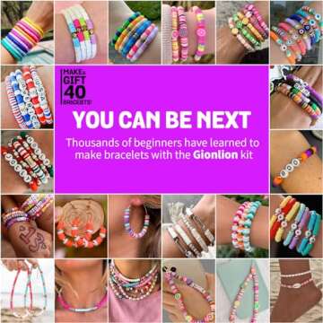 Gionlion Friendship Bracelet Kit Concert Bracelets Merch, 5200 Pcs Clay Beads Bracelet Making Kit for Beginner, DIY Arts and Crafts Teen Girl Gifts Toys for Ages 6-13