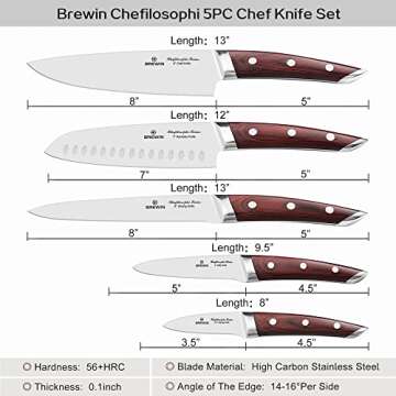 Brewin CHEFILOSOPHI Japanese Chef Knife Set 5 PCS