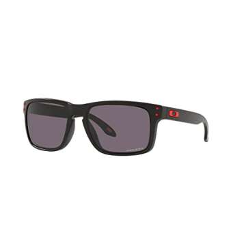 Oakley Men's OO9102 Holbrook Square Sunglasses, Matte Black/Prizm Grey, 57 mm