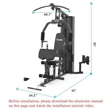 Home Gym SCM-1148L 148LB Multifunctional Full Body Home Gym Equipment for Home Workout Equipment Exercise Equipment Fitness Equipment SincMill