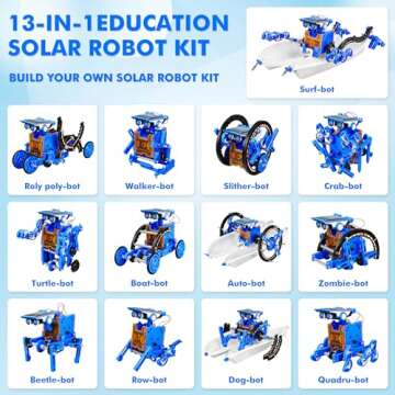 STEM 13-in-1 Education Solar Power Robots Toys for Boys Age 8-12, Educational Toy Science Kits for Kids, Building Experiment Robotics Set STEM Project Gifts for 8 9 10 11 12 Years Old Boy Girls Teens