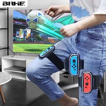 BRHE Nintendo Switch Sports Accessories,12 in 1 Switch Sports Accessories Bundle for Nintendo Switch Sports Games,Family Accessories Kit for Switch/OLED Sports Games with Leg Strap,Golf Clubs,Tennis Rackets,Sword Grips