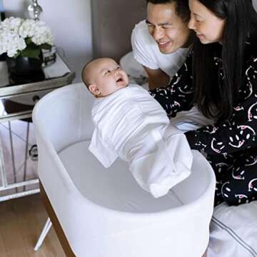 SNOO Smart Sleeper Baby Bassinet - Bedside Crib with Automatic Rocking Motions and Soothing White Noise - Ideal for Newborn Babies to 6 Months - Natural Sleep Training