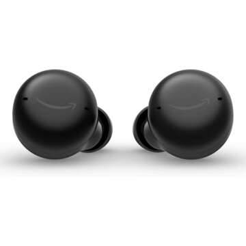 Echo Buds (2nd Gen) | True wireless earbuds with active noise cancellation and Alexa | Black and 6 Months of Amazon Music Unlimited w/ auto-renewal