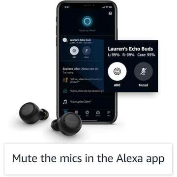 Echo Buds (2nd Gen) | True wireless earbuds with active noise cancellation and Alexa | Black and 6 Months of Amazon Music Unlimited w/ auto-renewal