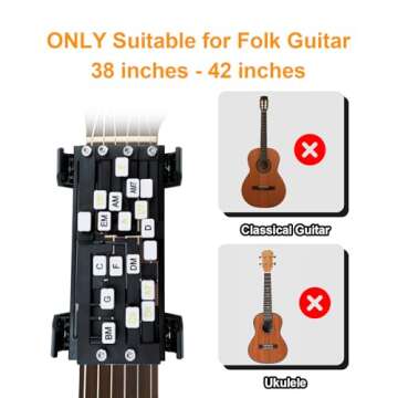 Guitar Chord Presser, Guitar Starter Learning Tool, Guitar Aid Chords Trainer Guitar Chord Tool Include 11 Chords,Guitar Learning Aid Tool Accessories for Beginners (Quick-fit chord player)