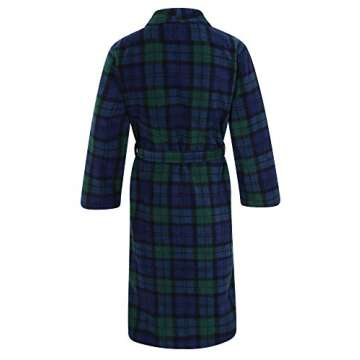 John Christian Men's Fleece Robe, Scottish Black Watch Tartan (L/XL)