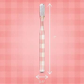 SMYL Toothbrush, Toothbrushes for Adults with Nylon Bristles, Oral Care and Plaque Removal, Fashion Textile Print, Peach