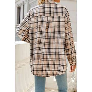 Flannel Shirt for Women - Long Sleeve Plaid Shacket