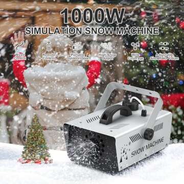 1000W Snow Machine - Remote & Manual Control for Perfect Snow Effects