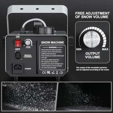 1000W Snow Machine with Remote & Manual Control