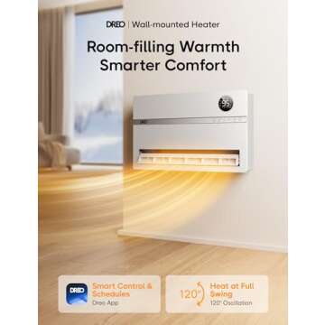 Dreo 1500W Smart Wall Heater with Remote & Alexa Compatibility