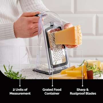 Cheese Grater with Garlic Crusher - Versatile Kitchen Tool