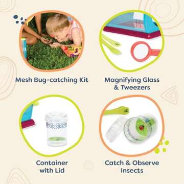 B. toys- Bug Bungalow- Bug Catching Kit- Sports & Outdoors- Insect Catching Set- Summer Toys- Educational & Developmental – 3 Years +