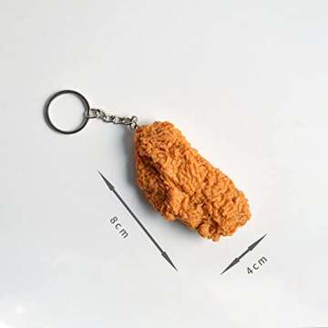 tenghong2021 Imitation Food Keychain Fried Chicken Leg Nuggets Wing Creative Keyring Fun Cute Handbag Purse Car Accessories -Chicken Wing