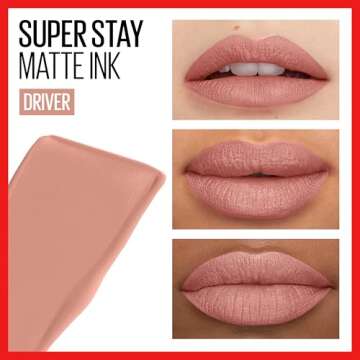 Maybelline New York SuperStay Matte Ink Un-nude Liquid Lipstick, Driver, 0.17 Ounce