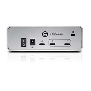 G-Technology 10TB G-DRIVE with Thunderbolt 3 and USB-C Desktop External Hard Drive, Silver - 0G05378-1