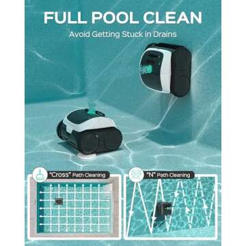 WYBOT C1 Cordless Robotic Pool Cleaners, Powerful Suction, Wall Climb Pool Robot with Intelligent Route Planning, Lasts 150Mins, Ideal for In-Ground Pools Up to 1,614 Sq.ft