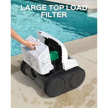 WYBOT C1 Cordless Robotic Pool Cleaners, Powerful Suction, Wall Climb Pool Robot with Intelligent Route Planning, Lasts 150Mins, Ideal for In-Ground Pools Up to 1,614 Sq.ft