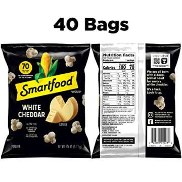 Smartfood White Cheddar Popcorn, 0.625 Oz, 40 Pack - Snack Delight