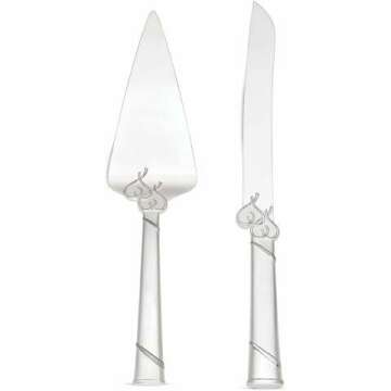 Elegant Lenox True Love Cake Knife & Server Set - Metallic Finish