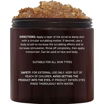 Brooklyn Botany Brown Sugar Body Scrub - Moisturizing and Exfoliating Body, Face, Hand, Foot Scrub - Fights Acne, Fine Lines & Wrinkles, Great Gifts For Women & Men - 10 oz