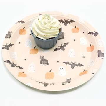 Cheerland Halloween Party Plates Disposable Paper Plates Decorations For Halloween Birthday Celebration Party Supplies - Pack of 24