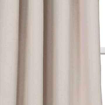 Lush Decor Insulated Grommet Blackout Window Curtain Panels, Pair, 52" W x 84" L, Wheat - Classic Modern Design - Chic Window Decor - Long Curtains For Living Room, Bedroom, Or Dining Room