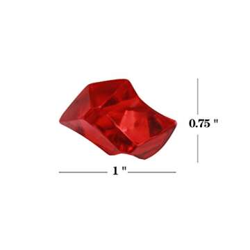 WELMATCH Red Acrylic Ice Rock Crystals Treasure Gems for Table Scatters, Vase Fillers, Wedding, Banquet, Party, Event, Birthday Decoration (Red, 150)