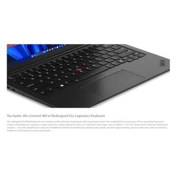 Lenovo Gen 12 ThinkPad X1 Carbon Laptop with Intel Ultra 7 165U vPro, 14" WUXGA 100% sRGB Touchscreen, 32GB 6400MHz RAM, 1TB SSD, FHD+ IR+ RGB Camera, Win 11 Pro (Renewed)