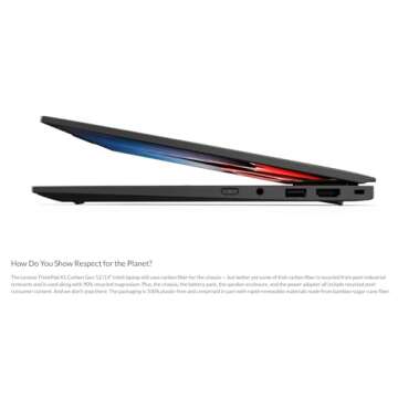 Lenovo Gen 12 ThinkPad X1 Carbon Laptop with Intel Ultra 7 165U vPro, 14" WUXGA 100% sRGB Touchscreen, 32GB 6400MHz RAM, 1TB SSD, FHD+ IR+ RGB Camera, Win 11 Pro (Renewed)