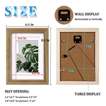 Egofine 5x7 Picture Frames with Plexiglass, Display Pictures 3.5x5/4x6 with Mat or 5x7 Without Mat Set of 4 for Tabletop and Wall Mounting, Carbonized Brown