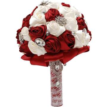 Burgundy Abbie Home Bouquet with Rhinestones