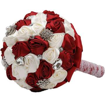 Burgundy Abbie Home Bouquet with Rhinestones