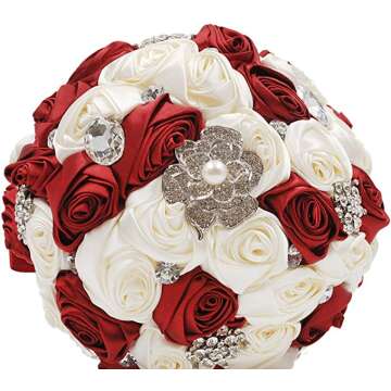 Burgundy Abbie Home Bouquet with Rhinestones