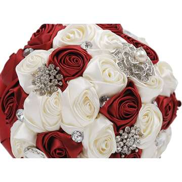 Burgundy Abbie Home Bouquet with Rhinestones