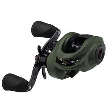 Abu Garcia Zata Baitcast Low Profile Fishing Reel, Green, Right-Handed