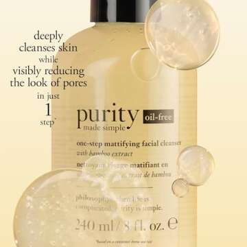 philosophy purity made simple one-step mattifying facial cleanser - with bamboo extract - oil-free formula gently removes makeup & dirt, leaving skin with a healthy, matte appearance - 8 fl oz