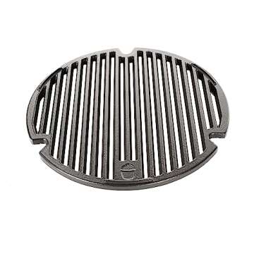 Kamado Joe Durable Non-Stick Cast Iron Cooking Grate with Grill Grate Lifter for Joe Jr Portable Charcoal Grill and Classic Joe Series Charcoal Grills, Model KJ15090620