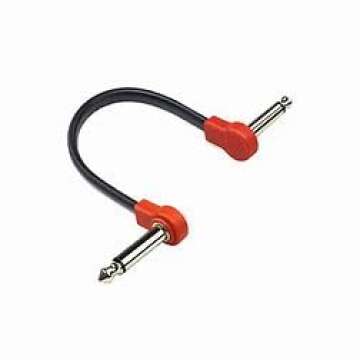 Freleaf Professional Flat Guitar Patch Cables, Noise Free, Save Space, 1/4" TS Right Angle for Guitar Effect Pedals, 6IN 4 Pack, Red