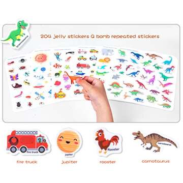 MIKNEKE Portable Jelly Sticker Quiet Book for Kids, Reusable Sticker Book for Toddlers, Preschool Learning Activities, Animal Travel Toys (Animals)