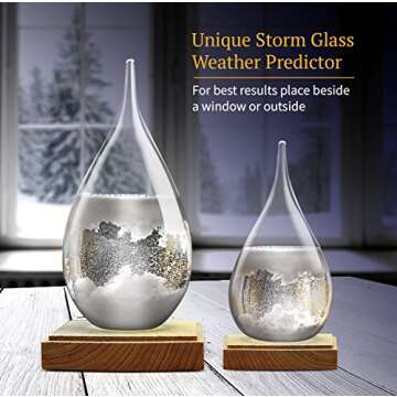 Constantinople Storm Glass Weather Predictor - Weather Glass Predictor 2 in 1 Set | Unique Office and Home Decor | Weather Predicting Storm Glass | Large and Small Decorative Weather Forecaster Glass