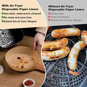 Disposable Oil Proof Air Fryer Paper Liners - 100pcs