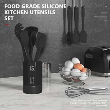 Silicone Cooking Utensils Set - Heat Resistant Kitchen Essentials