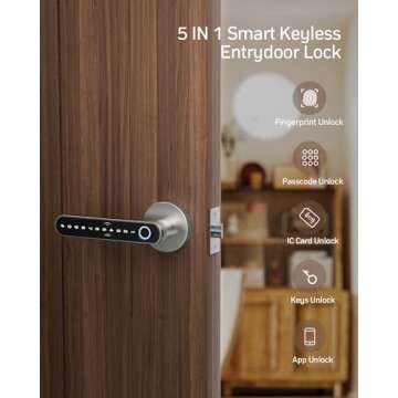 TMEZON Smart Door Lock Fingerprint, Keyless Entry Door Lock with Handle