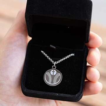 Pendant Sports Baseball Necklace Stainless