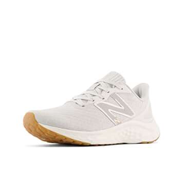 New Balance Women's Fresh Foam Arishi V4 Running Shoe, Summer Fog/Nimbus Cloud/Light Gold Metallic, 8